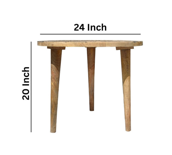 Wooden Side Table | Classic Design | Versatile Home Accent | 24x20 Inches