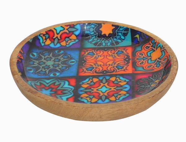 Wooden Decal Round  Serving Platter