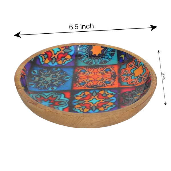 Wooden Decal Round  Serving Platter