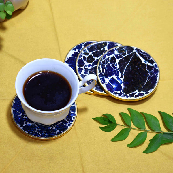 Mosaic Coaster(Blue Glass and Resin)