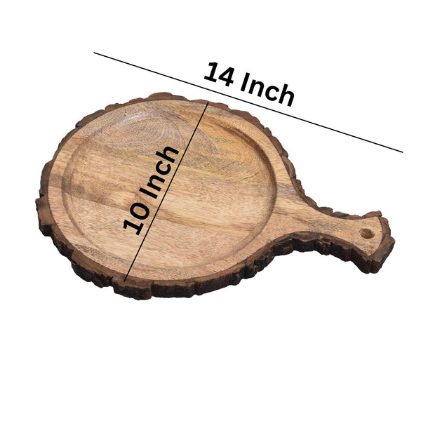 Bark border round Serving Platter