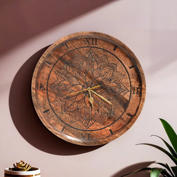 Wood Carved, Vintage Wall Clock (GD2293)