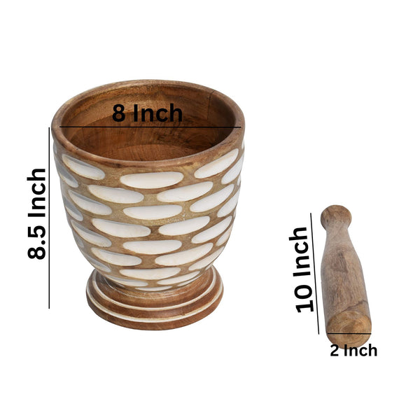 Wooden Carved Mortar & PESTLE