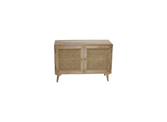 Wooden Cabinet Natural Cane design With 4 Legs