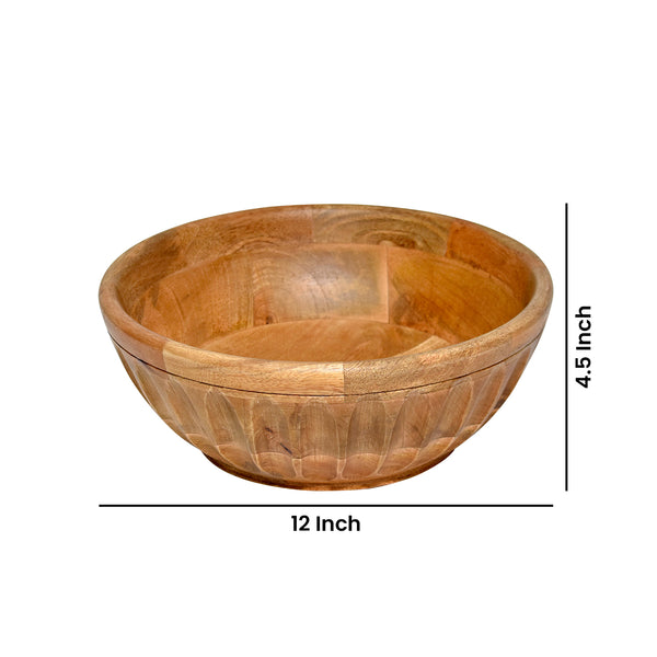 Petal Inlay Carved wooden Bowl