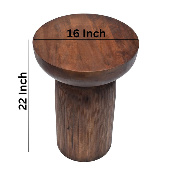 Inverted spheres Wooden Side Table