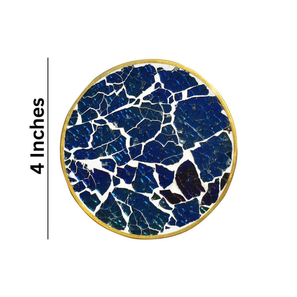 Mosaic Coaster(Blue Glass and Resin)