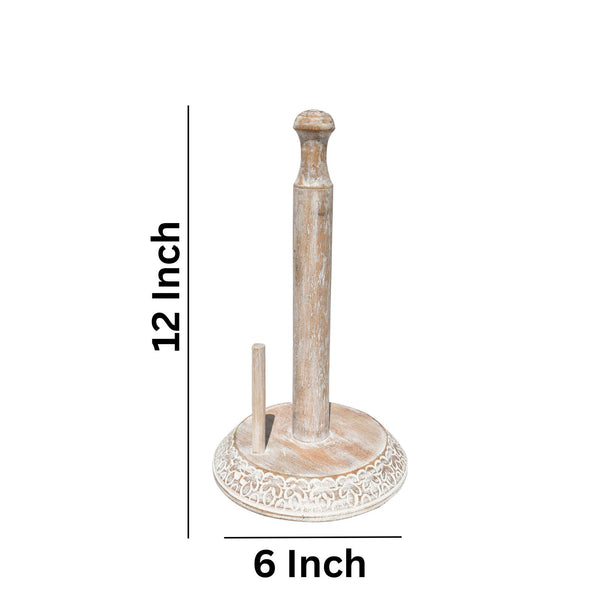 White wash carving detail Kitchen Towel Holder