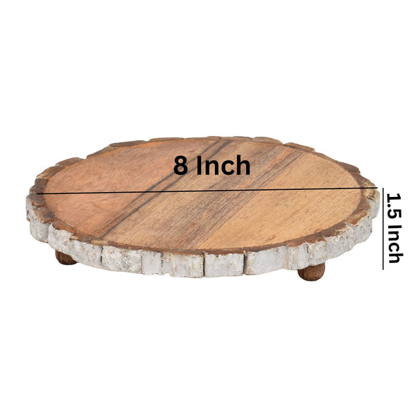 Bark wood edges round Trivet