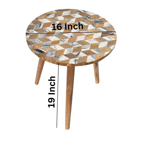 Marble textured wood Resin Table