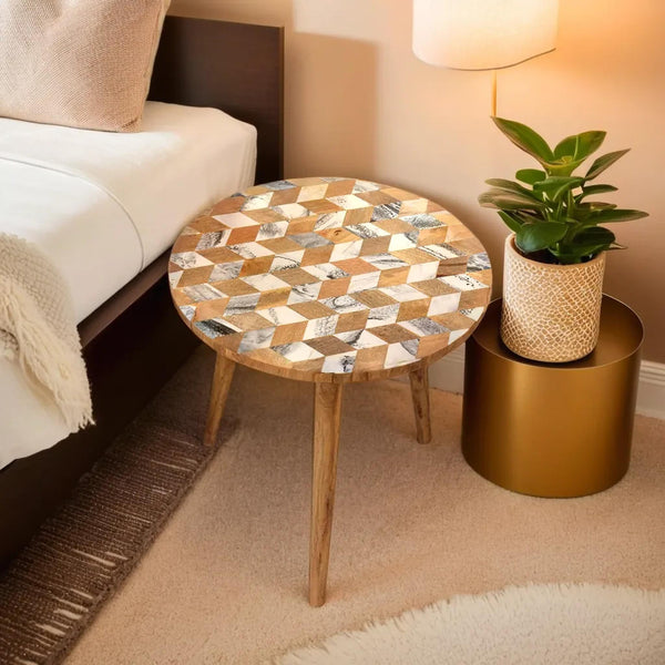 Marble textured wood Resin Table