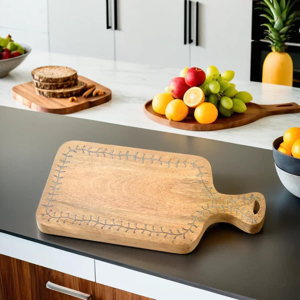 Wooden P carved Platter