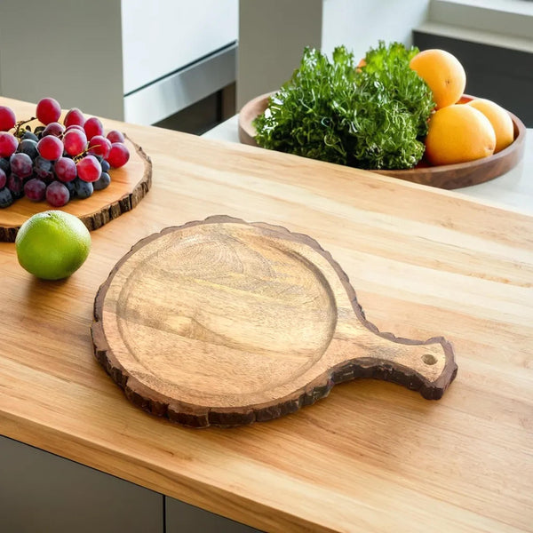 Bark border round Serving Platter