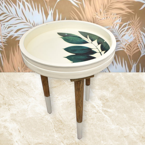 Decal Ivory White Printed, Round Table (GD1958)