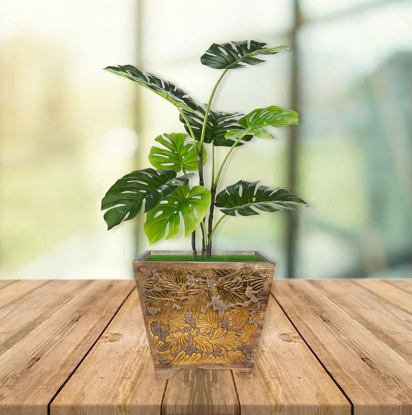 Wood Carved Planter (GD1643)