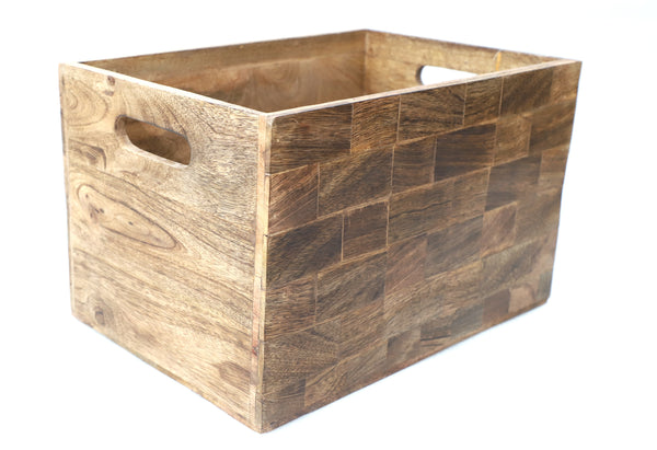 Wood Carved Storage Crate