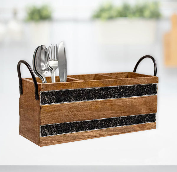 Cutlery Holder / Wooden Makeup Brush Caddy (GD2286)