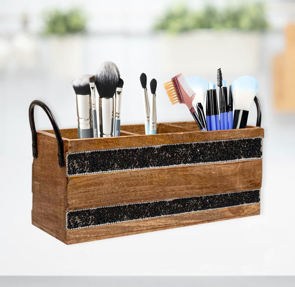 Cutlery Holder / Wooden Makeup Brush Caddy (GD2286)