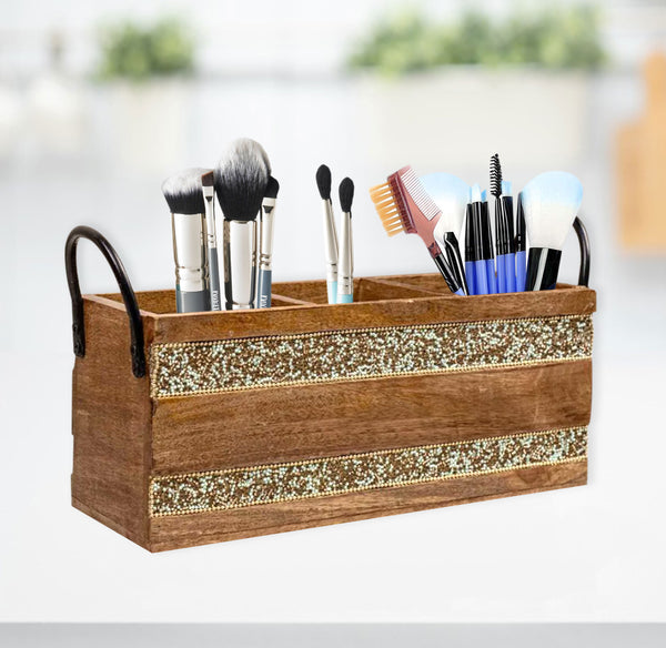 Cutlery Holder / Wooden Makeup Brush Caddy (GD2285)