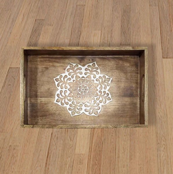 Wood Carved Serving Tray (GD1295)