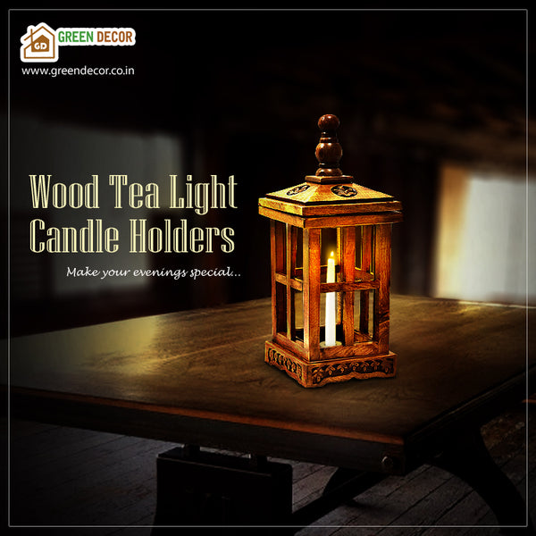 Wood Tea Light Candle Holders