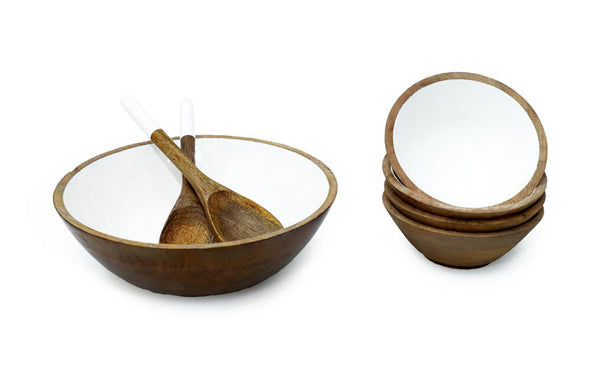 Wood Enamal 7 pcs. Serving Set